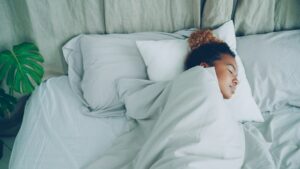 Sleeping with sciatica woman